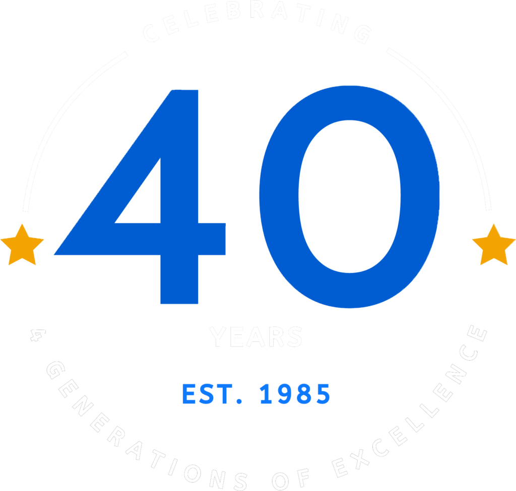 40 Year Badge White